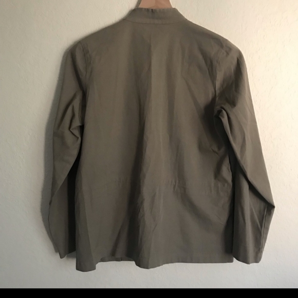 PL Eileen Fisher Taupe Cotton Bomber Jacket - Picture 2 of 8